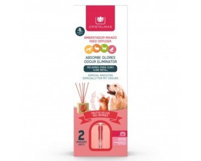 PACK RECAMBIO MIKADO CRISTALINAS MASCOTAS FRUTOS ROJOS - 2 UNIDADES