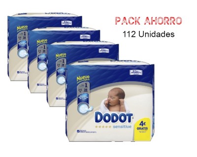 PAÑALES DODOT SENSITIVE TALLA 1 (2 - 5 KILOS) PACK AHORRO 112