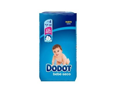 PAÑALES DODOT BEBE SECO TALLA 4 (10 - 15 KILOS) 64 UNIDADES