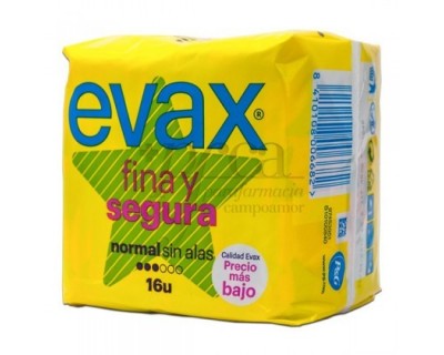 COMPRESAS EVAX FINA Y SEGURA NORMAL 16 UNIDADES