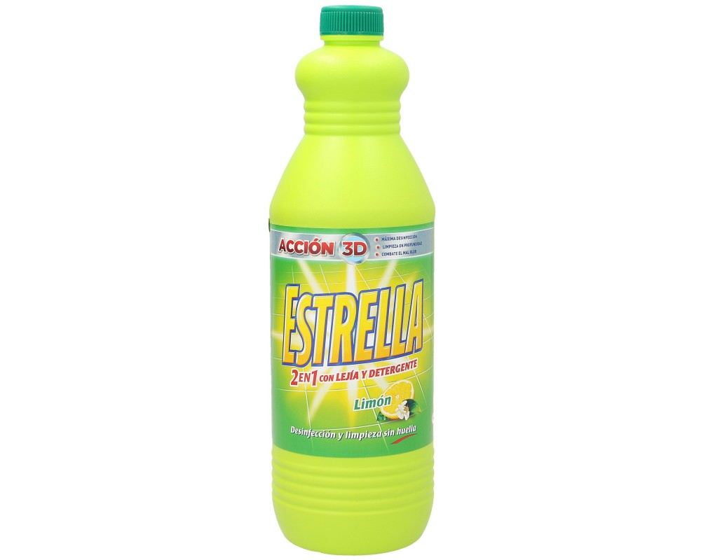 lejía con detergente estrella con limón - 1,35 litros en  Tu web  de la Hostelería