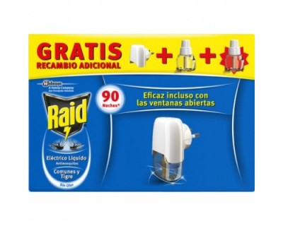 INSECTICIDA ELECTRICO LIQUIDO RAID APAR. + 2 RECAMBIOS