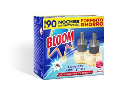 BLOOM INSECTICIDA LIQUIDO RECAMBIO 45+45 MOSQUITO COMÚN Y TIGRE