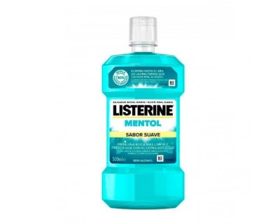 LISTERINE MENTOL SABOR SUAVE ZERO ALCOHOL 500 ML