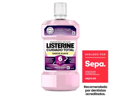 LISTERINE CUIDADO TOTAL SABOR SUAVE 500 ML