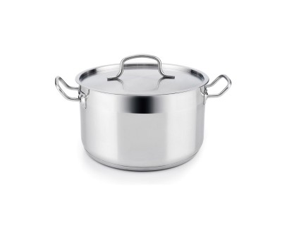 OLLA RECTA ACERO INOXIDABLE CON TAPA 30 CM