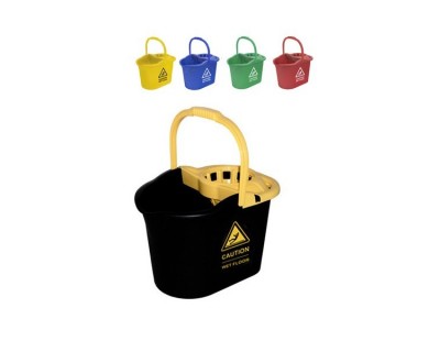 CUBO FREGONA CAUTION CON ESCURRIDOR 16 LITROS