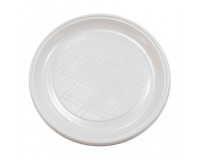 PAQUETE PLATO PLASTICO REUTILIZABLE LLANO 22CM - 50UNID.