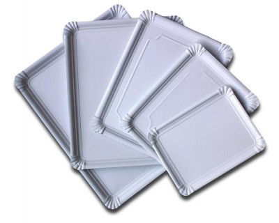 PAQUETE BANDEJA CARTON BLANCO 30X37 CM - 50 UNIDADES